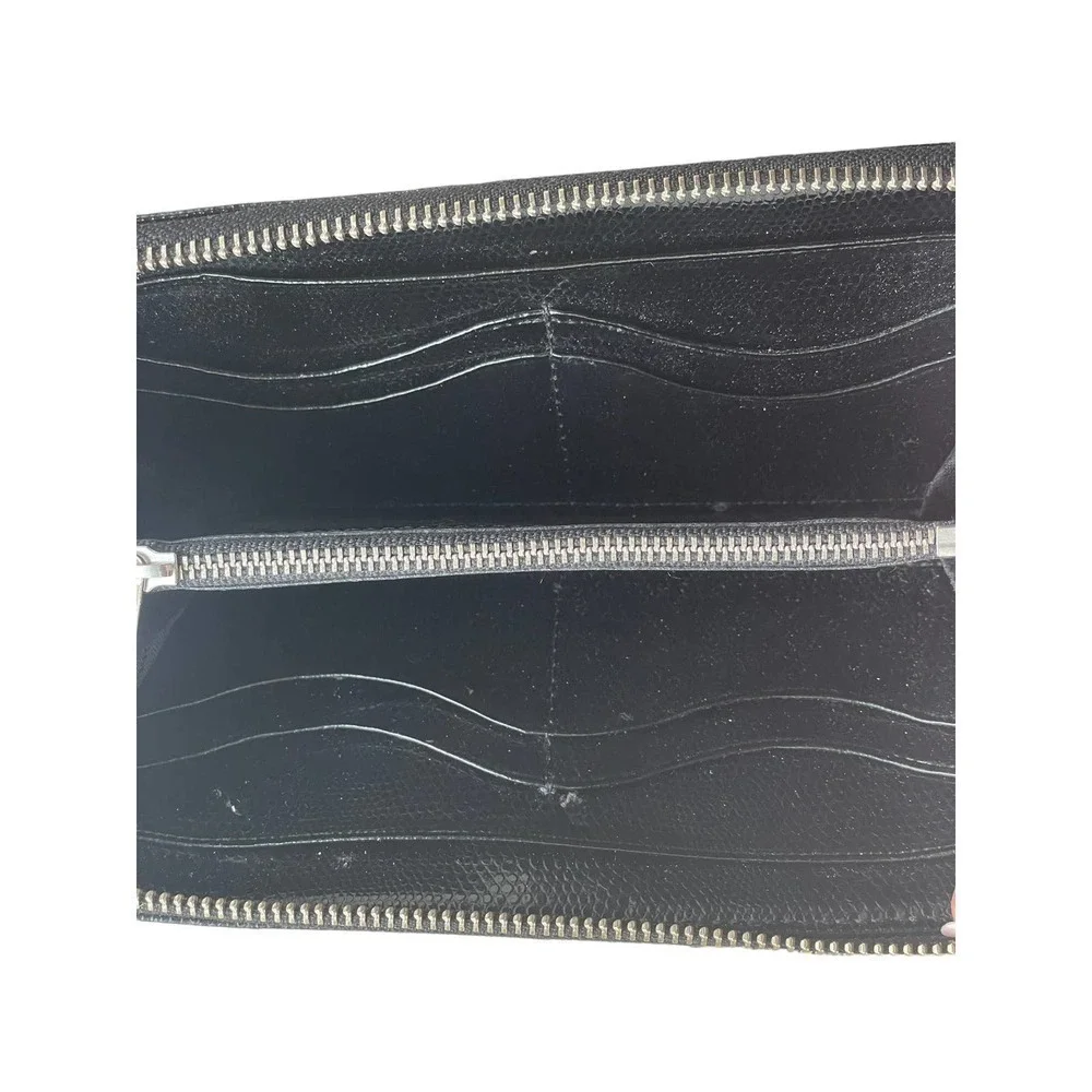Lauren Ralph Lauren Newbury Full-Zip Black Leather Wallet